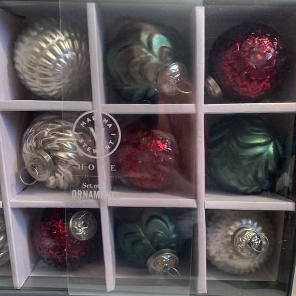Martha Stewart Ornaments 12 Mercury Glass Embellished Christmas Ornaments - Picture 5 of 5